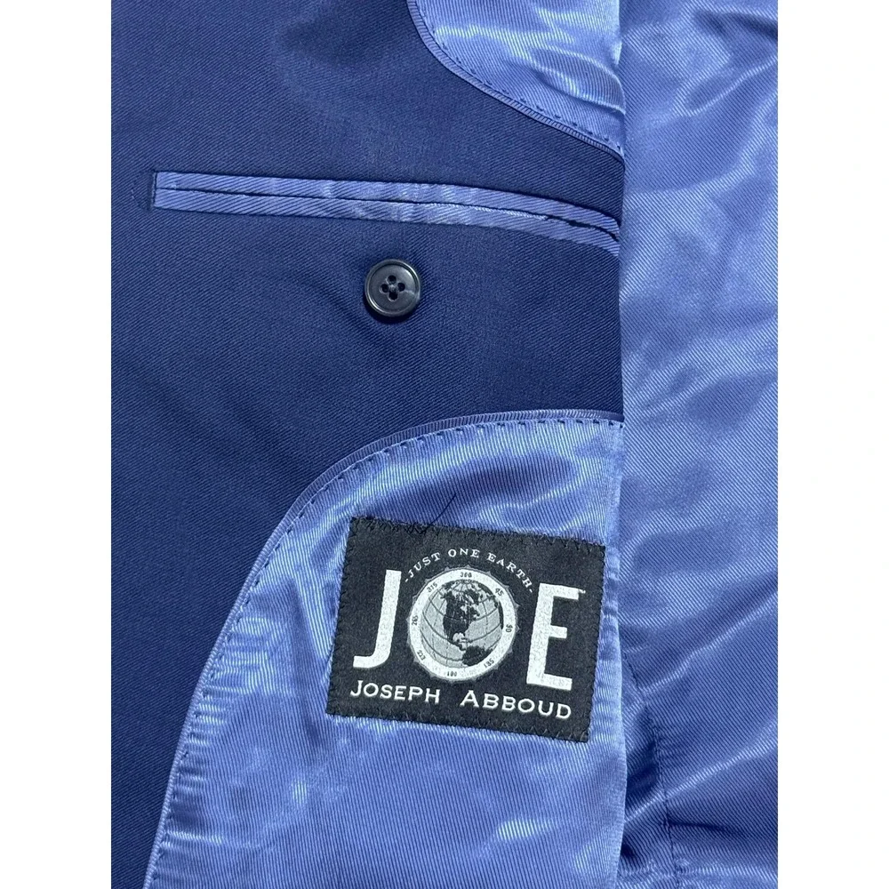 JOE Joseph Abboud Blazer Mens 46L Navy Blue Wool Suit Jacket 3 Button‎ Notch